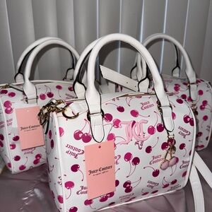 Juicy Couture White Cherry On Top Satchel Bag